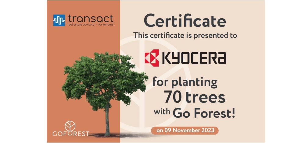 Certificate GO FOREST Kyocera 2023