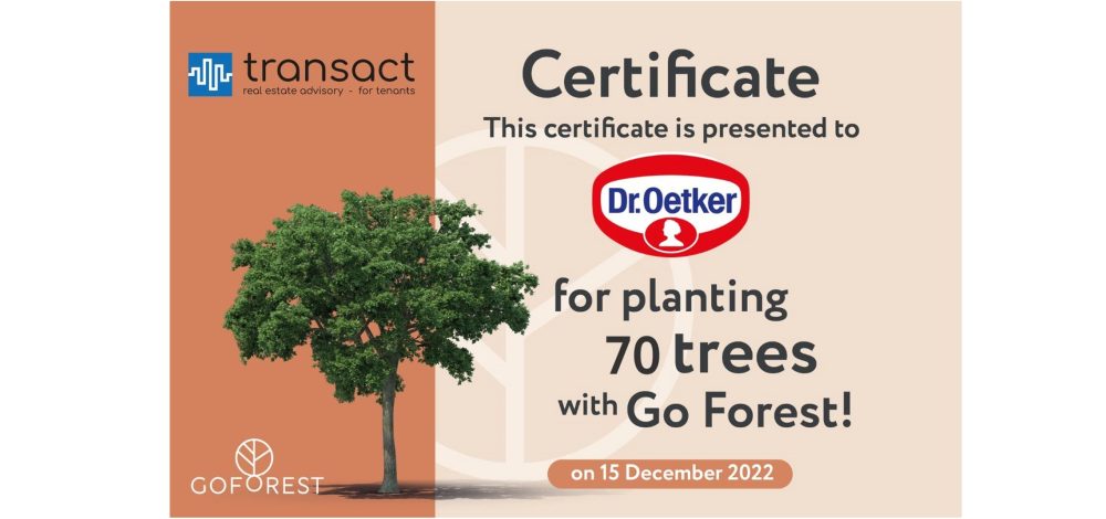 Certificate GO FOREST Dr Oetker 2022